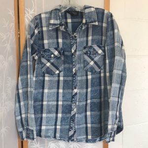 Sweet Wanderer denim plaid top/jacket